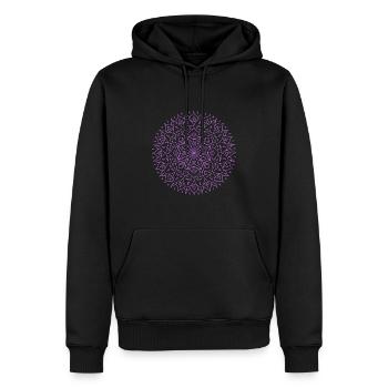 Flower of joy Lila - Mandala made with Love - Männer Premium Bio Hoodie - Schwarz - Vorne - Nico (187cm)