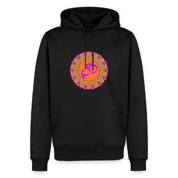 Bollywood 01 - Sweat à capuche Premium bio Homme - noir - Devant - Nico (187cm)