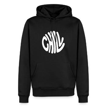 Chill - Männer Premium Bio Hoodie - Schwarz - Vorne - Nico (187cm)