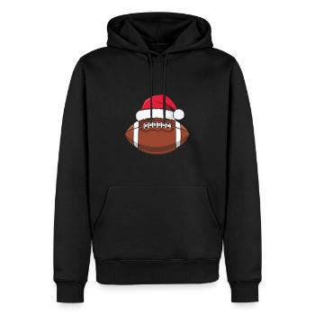 Chapeau de football américain Noël - Sweat à capuche Premium bio Homme - noir - Devant - Nico (187cm)