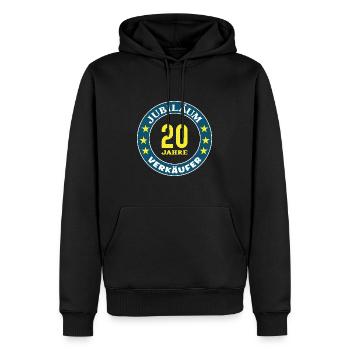 Verkäufer Jubiläum 20 Jahre 20 jähriges Jubi - Männer Premium Bio Hoodie - Schwarz - Vorne - Nico (187cm)