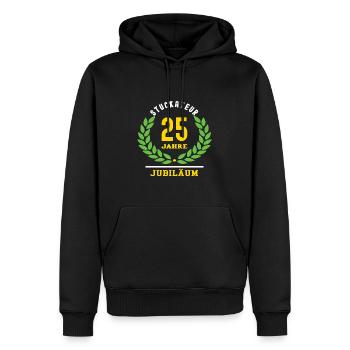 Stuckateur Jubiläum 25 Jahre 25 jähriges Jubilaeum - Männer Premium Bio Hoodie - Schwarz - Vorne - Nico (187cm)