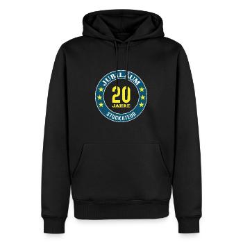 Stuckateur Jubiläum 20 Jahre 20 jähriges Jubi - Männer Premium Bio Hoodie - Schwarz - Vorne - Nico (187cm)
