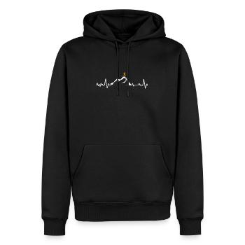 Trail Running Heartbeat - Sweat à capuche Premium bio Homme - noir - Devant - Nico (187cm)