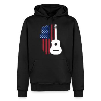 Guitar USA Patriot - Herre Premium økologisk hoodie - sort - Foran - Nico (187cm)