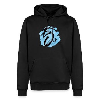 Masterfog logo Hip Hop Rap shoirt cap jacket - Männer Premium Bio Hoodie - Schwarz - Vorne - Nico (187cm)
