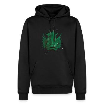 Green Fish - Men’s Premium Organic Hoodie - black - Front - Nico (187cm)
