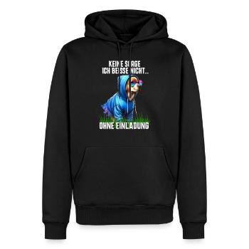 Chien cool que je ne mords pas sans invitation - Sweat à capuche Premium bio Homme - noir - Devant - Nico (187cm)