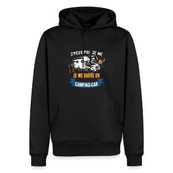 Camping-car papa - Sweat à capuche Premium bio Homme - noir - Devant - Nico (187cm)