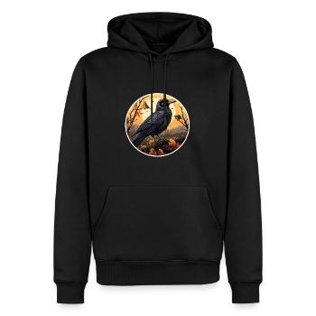 Krähe Herbst Halloween - Männer Premium Bio Hoodie - Schwarz - Vorne - Nico (187cm)
