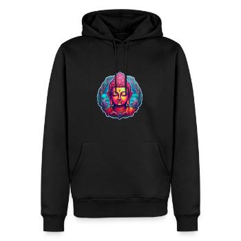 BuddhaBliss - Männer Premium Bio Hoodie - Schwarz - Vorne - Nico (187cm)