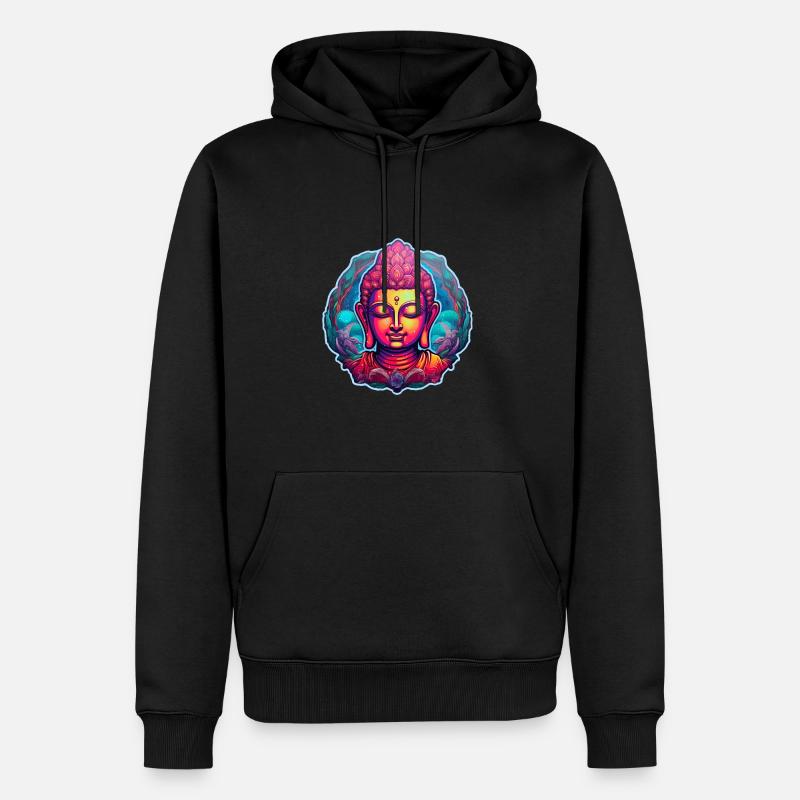 BouddhaBéatitude - Sweat à capuche Premium bio Homme - noir