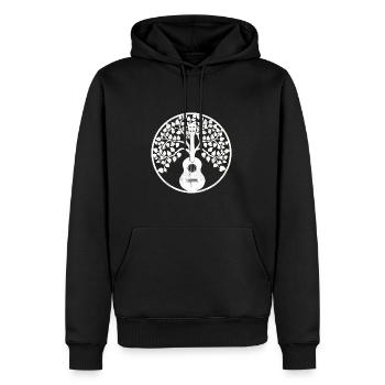 Ukulele tree Mandala white - Men’s Premium Organic Hoodie - black - Front - Nico (187cm)