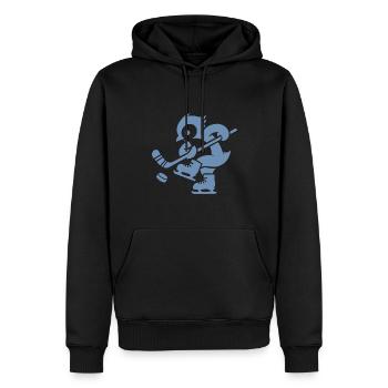Pinguin Eishockey Minimalistische Spieler - Männer Premium Bio Hoodie - Schwarz - Vorne - Nico (187cm)