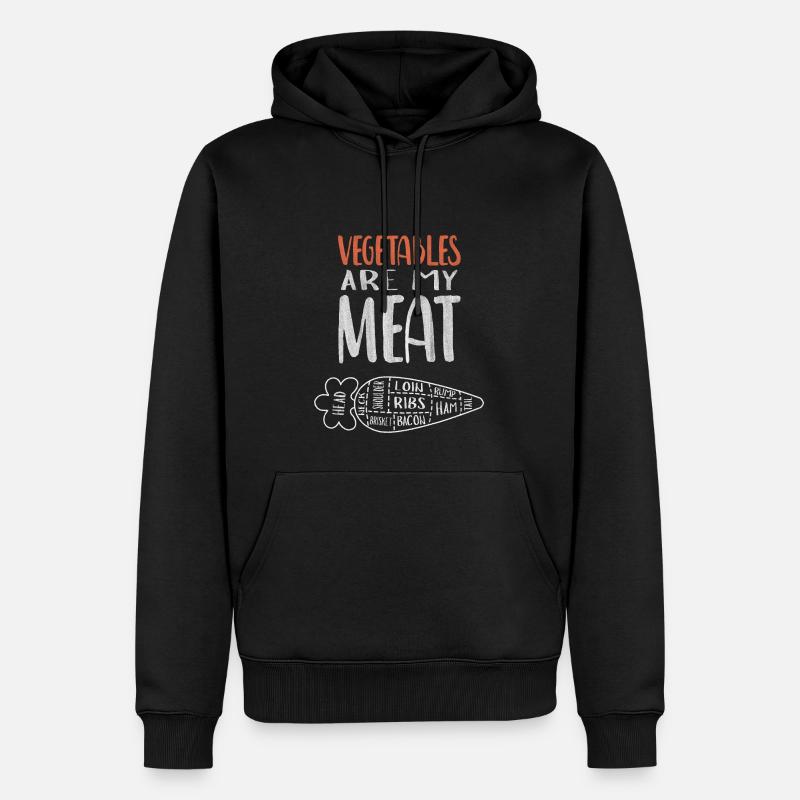 Gemüse ist mein Fleisch - Männer Premium Bio Hoodie - Schwarz