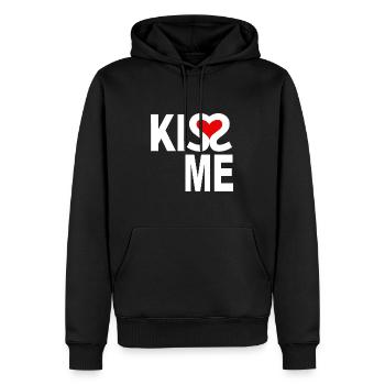 Embrasse-moi - Embrasse-moi - Sweat à capuche Premium bio Homme - noir - Devant - Nico (187cm)