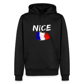 Nice France Flag Nice - Men’s Premium Organic Hoodie - black - Front - Nico (187cm)