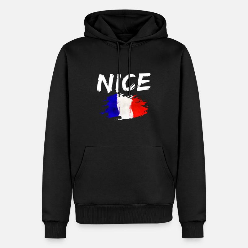 Nice France Drapeau Nice - Sweat à capuche Premium bio Homme - noir