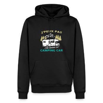 Camping-car camping-cariste - Sweat à capuche Premium bio Homme - noir - Devant - Nico (187cm)