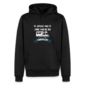 Camping camping-car et randonnée - Sweat à capuche Premium bio Homme - noir - Devant - Nico (187cm)