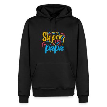 Super papa Le Meilleur De Tous C'est Mon Papa - Sweat à capuche Premium bio Homme - noir - Devant - Nico (187cm)