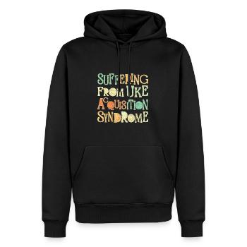 Suffering from Uke Acquisition Syndrome - Men’s Premium Organic Hoodie - black - Front - Nico (187cm)