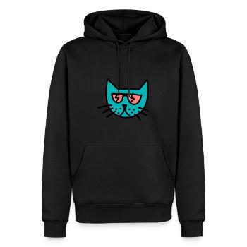 Chat - Chat élégant - Sweat à capuche Premium bio Homme - noir - Devant - Nico (187cm)