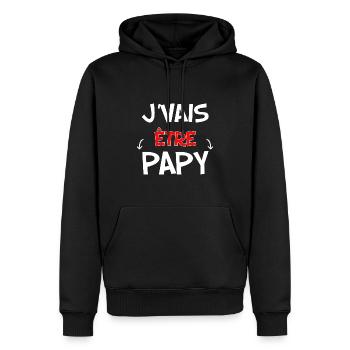 Je Vais Etre Papy Annonce Bébé - Sweat à capuche Premium bio Homme - noir - Devant - Nico (187cm)