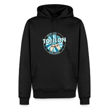 Niveau Tonton Débloqué Idée Cadeau Homme Oncle - Sweat à capuche Premium bio Homme - noir - Devant - Nico (187cm)