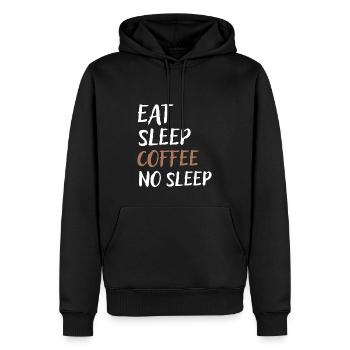 Manger Dormir Café Ne pas dormir - Sweat à capuche Premium bio Homme - noir - Devant - Nico (187cm)