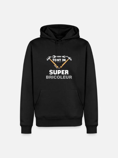Oom de super klusjesman - Mannen Premium Bio hoodie - zwart