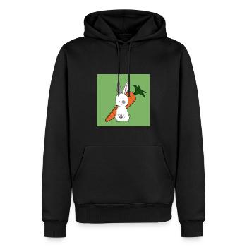 Confused Rabbit - Männer Premium Bio Hoodie - Schwarz - Vorne - Nico (187cm)