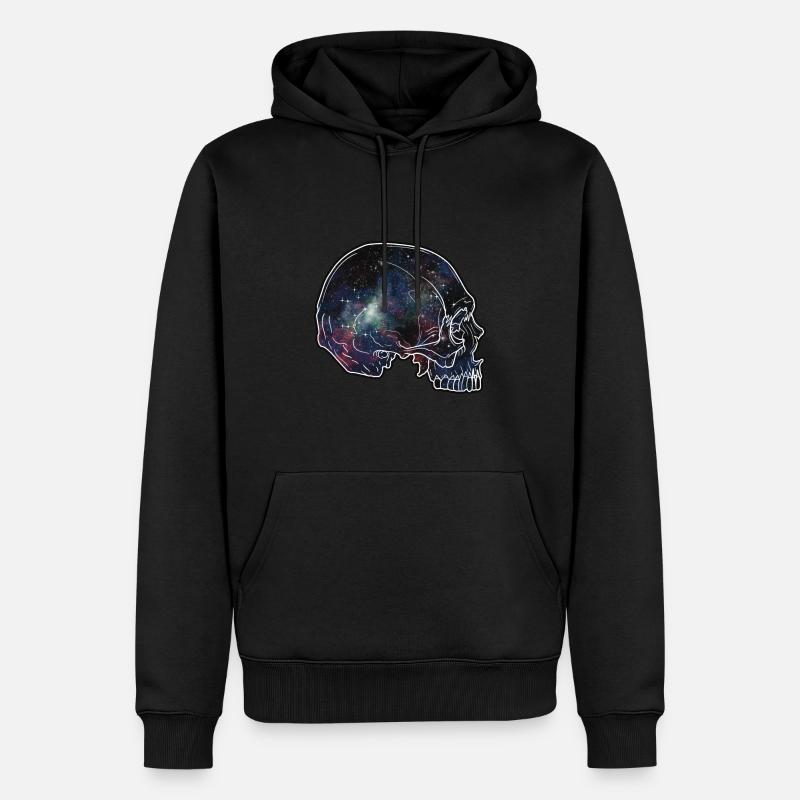 Galaxy Skull T-Shirt Design - Sweat à capuche Premium bio Homme - noir