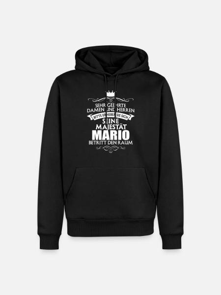 MARIO - Majestät - Männer Premium Bio Hoodie - Schwarz