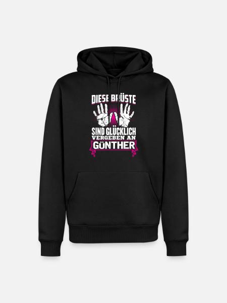 GÜNTHER - Brüste - Männer Premium Bio Hoodie - Schwarz
