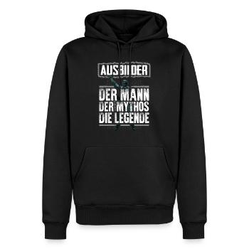 AUSBILDER - Mythos - Männer Premium Bio Hoodie - Schwarz - Vorne - Nico (187cm)