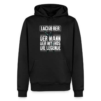LACKIERER - Mythos - Männer Premium Bio Hoodie - Schwarz - Vorne - Nico (187cm)