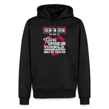 RENTNERIN - duden - Männer Premium Bio Hoodie - Schwarz - Vorne - Nico (187cm)
