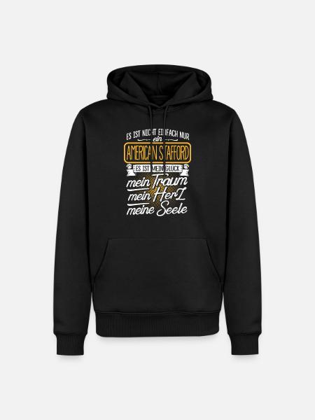 AMERICAN-STAFFORD -Traum - Männer Premium Bio Hoodie - Schwarz