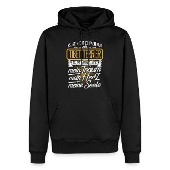 TIBET-TERRIER - Traum - Männer Premium Bio Hoodie - Schwarz - Vorne - Nico (187cm)