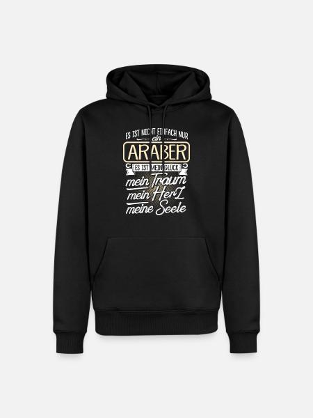 ARABER - Herz - Männer Premium Bio Hoodie - Schwarz