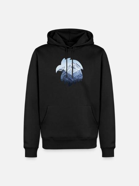 Eagle and snow-capped mountains - Men’s Premium Organic Hoodie - black