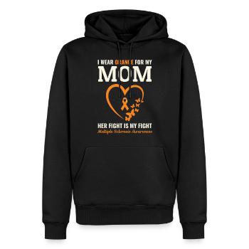 Mois de la sensibilisation à la sclérose en plaques Orange Mom - Sweat à capuche Premium bio Homme - noir - Devant - Nico (187cm)