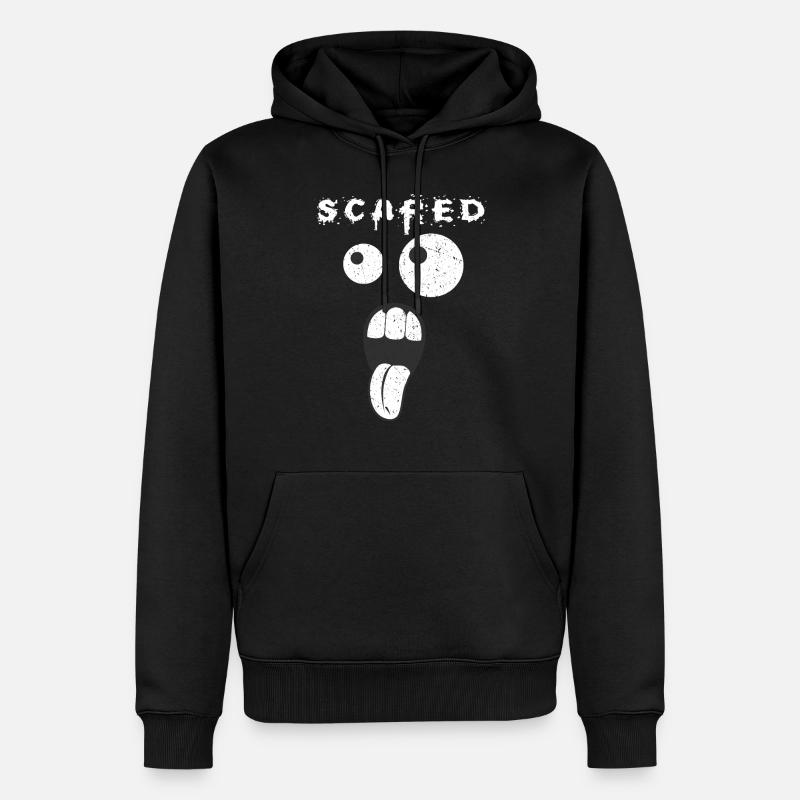 Scared Lustige Grafik - Männer Premium Bio Hoodie - Schwarz