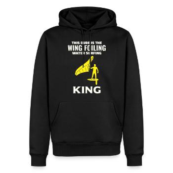 Wing Foiling Hydrofoil Surfing Surf Water Sport - Men’s Premium Organic Hoodie - black - Front - Nico (187cm)