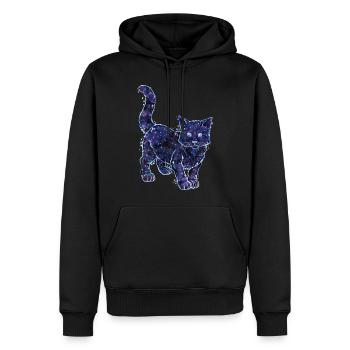 Mystische Katze Kater Galaxytier Sternzeichen - Männer Premium Bio Hoodie - Schwarz - Vorne - Nico (187cm)