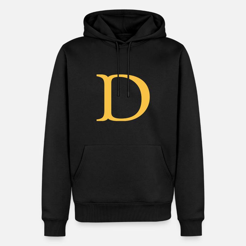 D - Männer Premium Bio Hoodie - Schwarz
