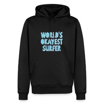 Le surfeur le plus correct du monde - Sweat à capuche Premium bio Homme - noir - Devant - Nico (187cm)