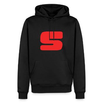 5. 5 ANS. 5e ANNIVERSAIRE. ANNIVERSAIRE 5 ANS. 5 - Sweat à capuche Premium bio Homme - noir - Devant - Nico (187cm)