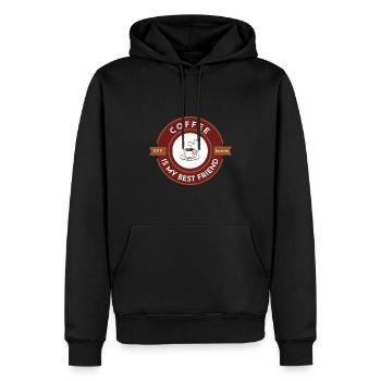 Coffee is my best friend, BFF forever - Men’s Premium Organic Hoodie - black - Front - Nico (187cm)